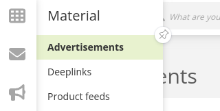 Screenshot van het advertenties menu